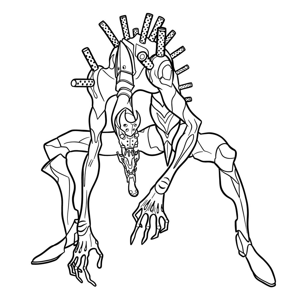 How to Draw EVA-02 in Beast Mode from Evangelion