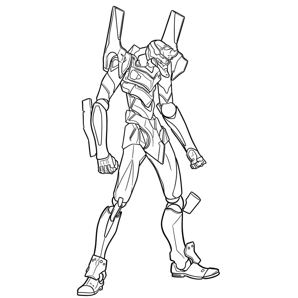 How to Draw EVA-02 Rebuild: Evangelion Unit-02 Drawing