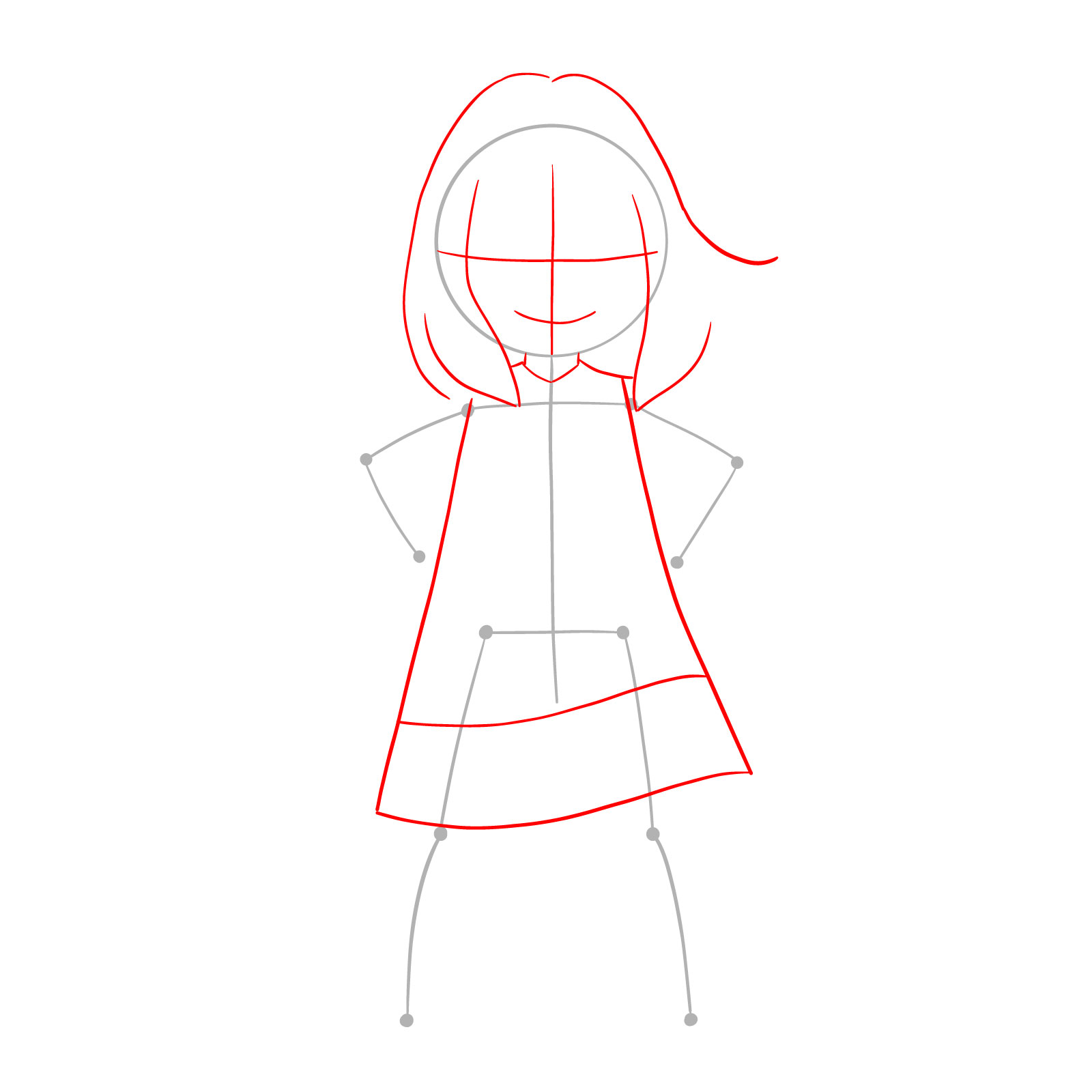How to Draw Anya Forger full body - step 02