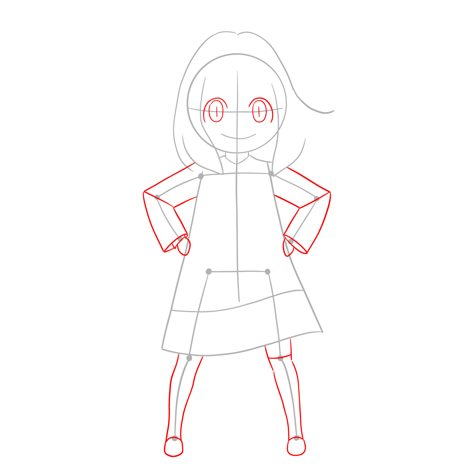 How to Draw Anya Forger full body - step 03