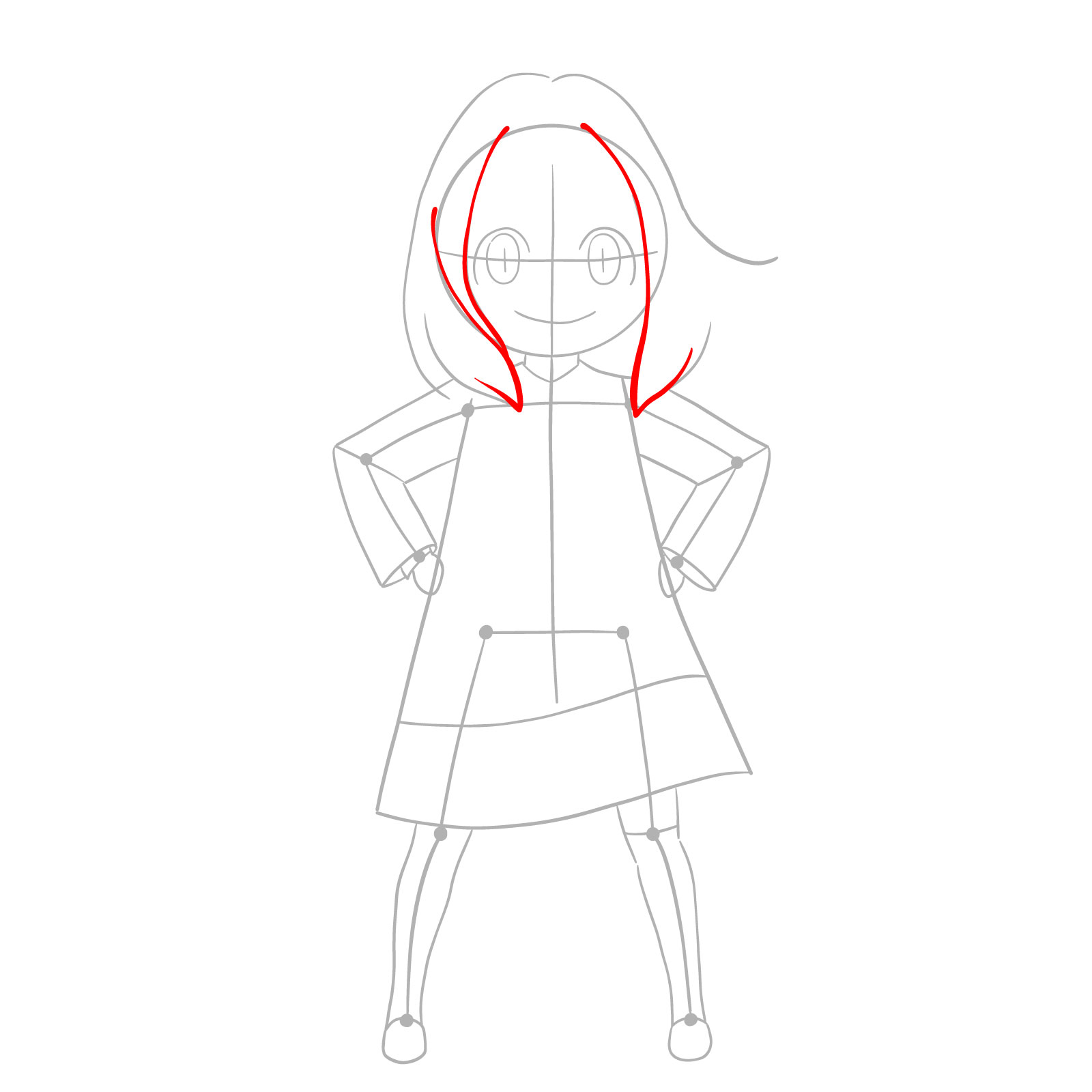 How to Draw Anya Forger full body - step 04
