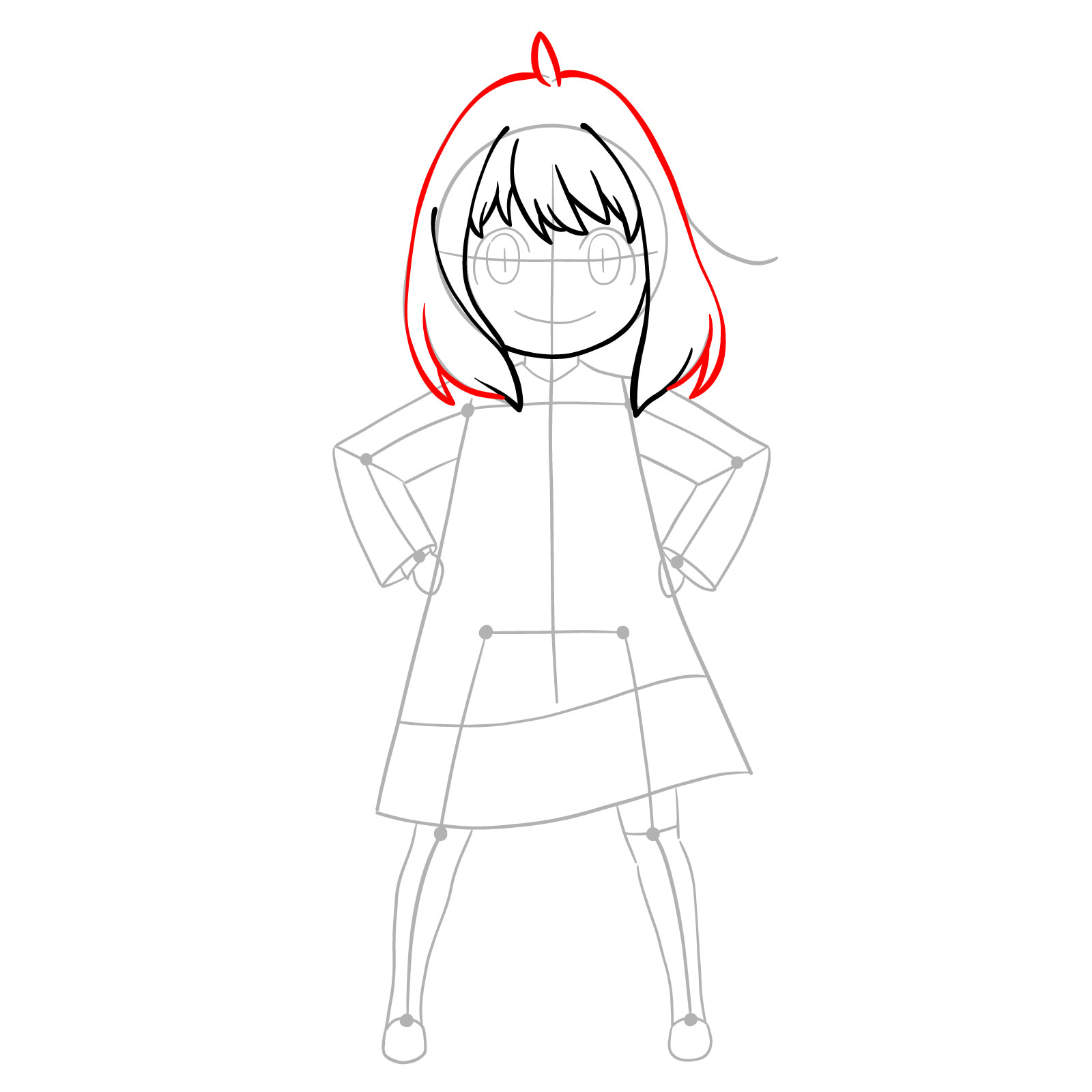 How to Draw Anya Forger full body - step 06
