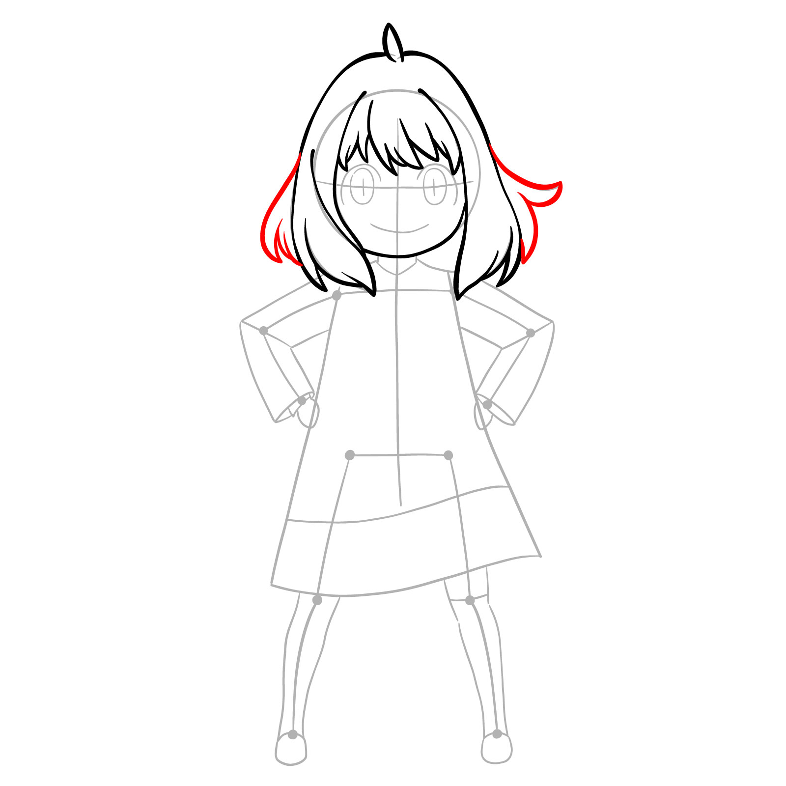 How to Draw Anya Forger full body - step 07