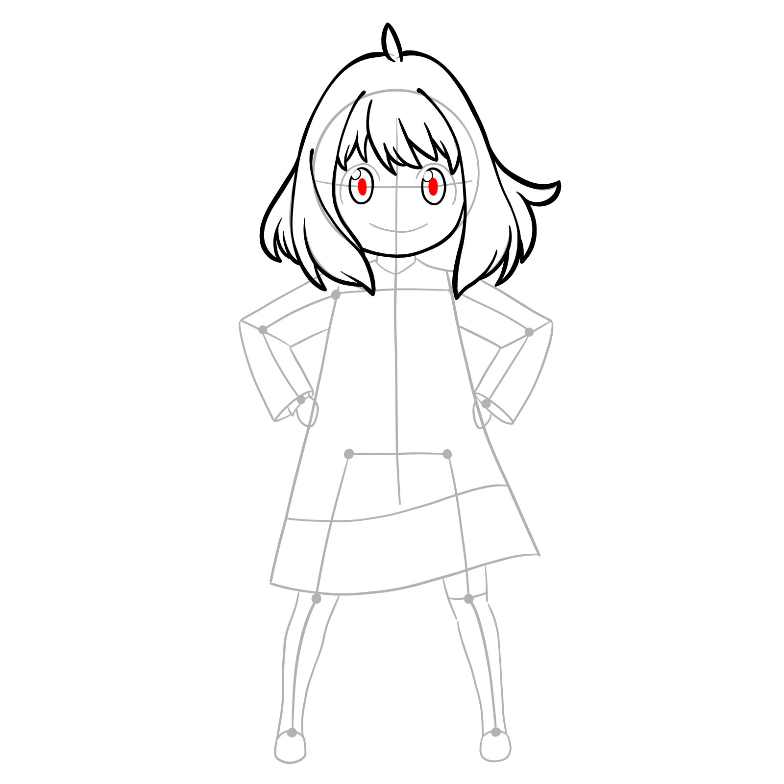 How to Draw Anya Forger full body - step 09