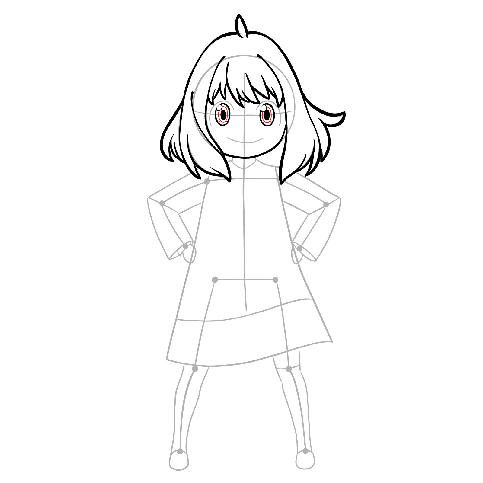 How to Draw Anya Forger full body - step 10