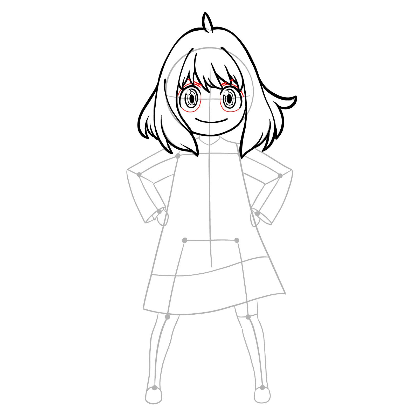 How to Draw Anya Forger full body - step 12