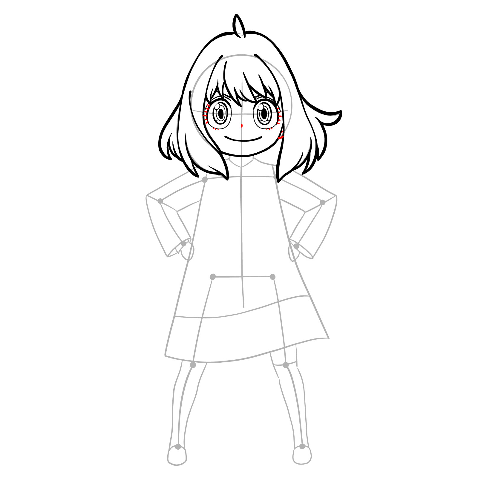 How to Draw Anya Forger full body - step 13