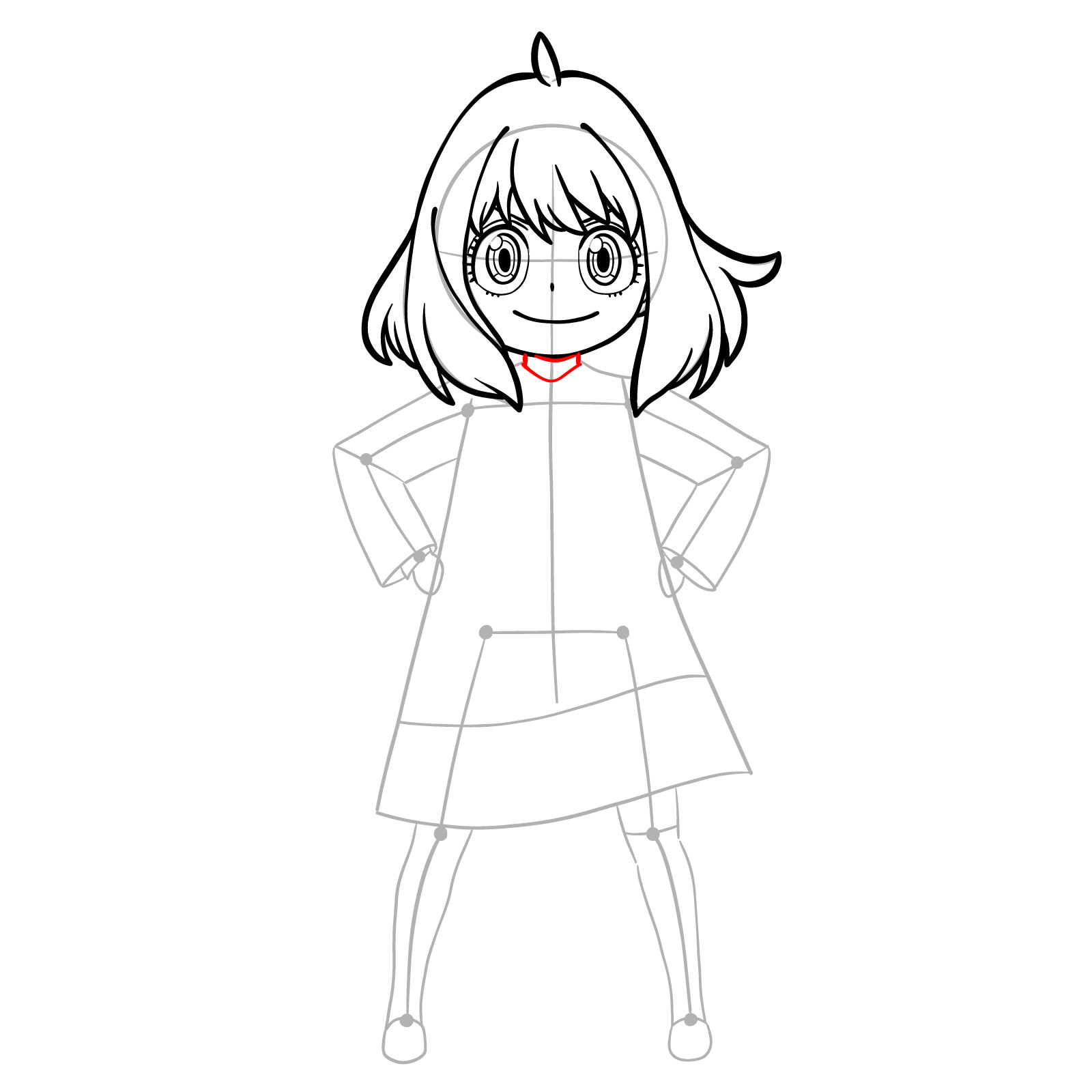 How to Draw Anya Forger full body - step 14