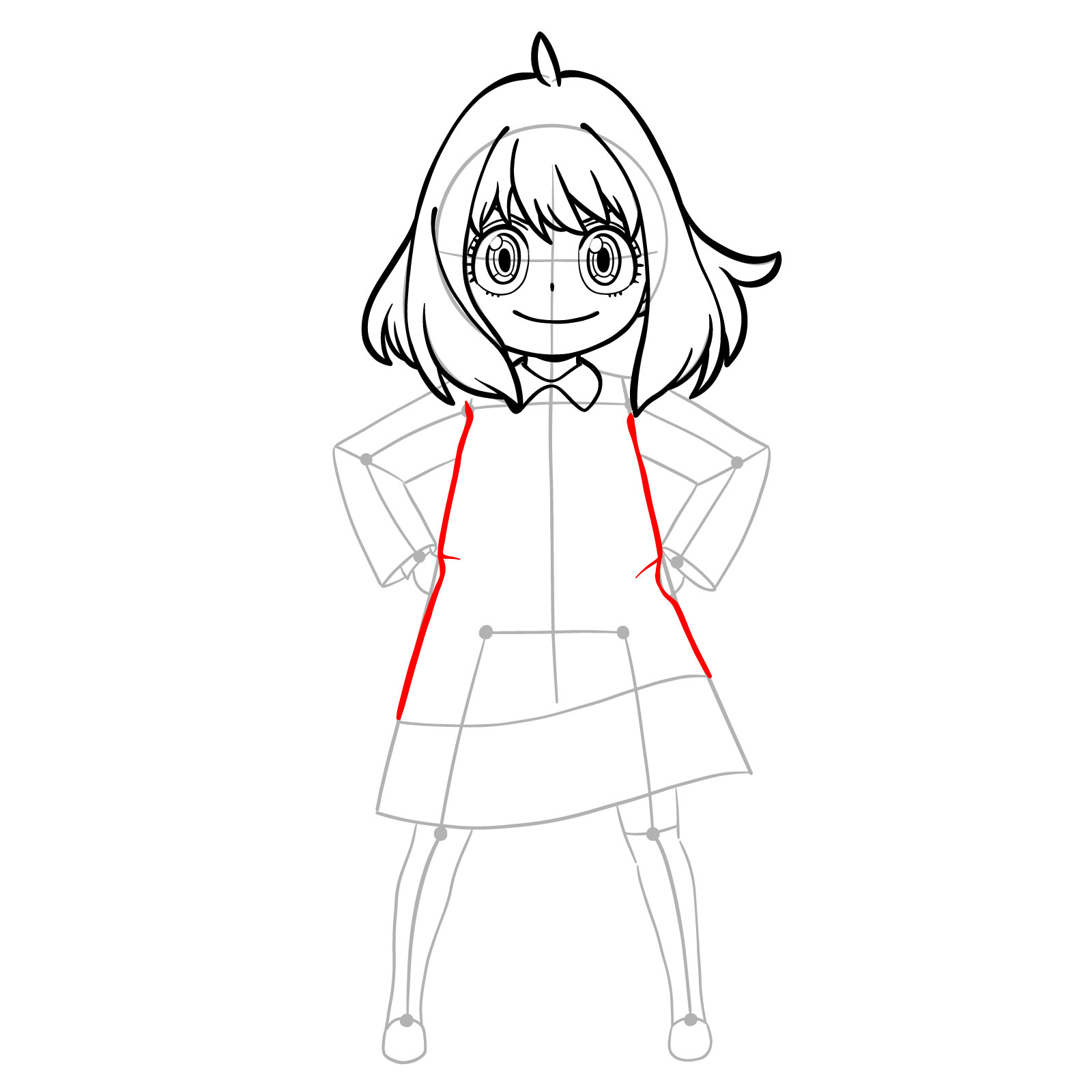 How to Draw Anya Forger full body - step 16