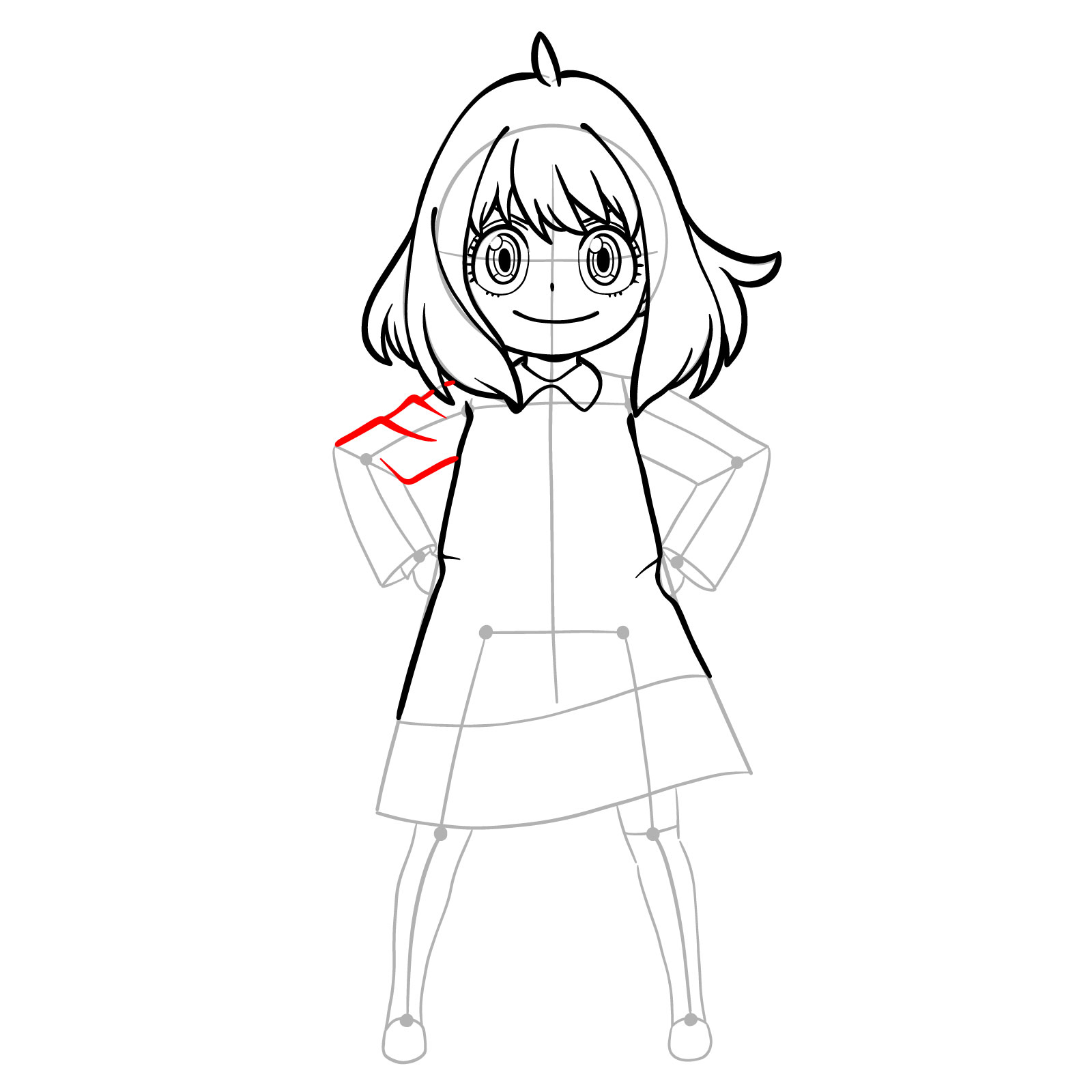 How to Draw Anya Forger full body - step 17