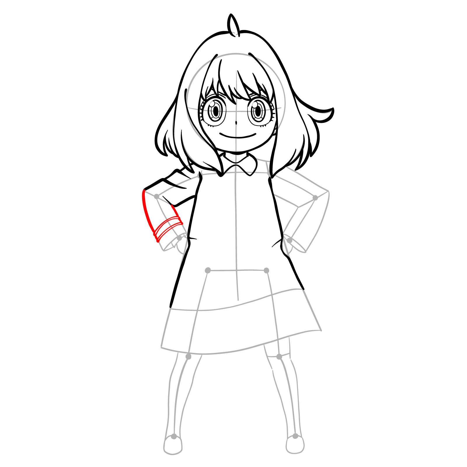 How to Draw Anya Forger full body - step 18