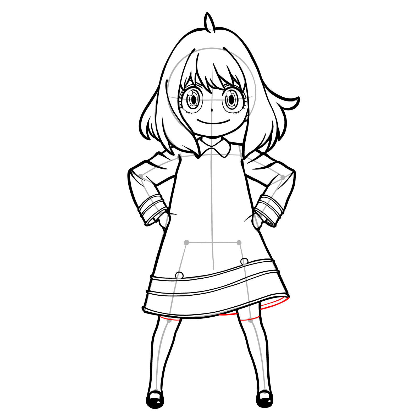 How to Draw Anya Forger full body - step 30