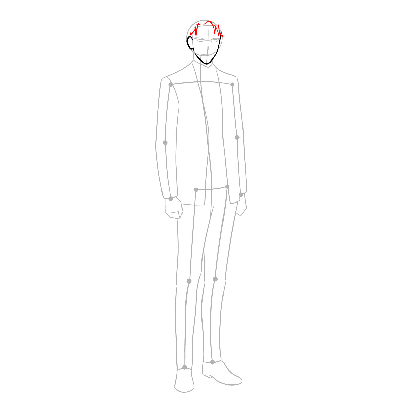 How to draw Loid Forger full body - step 05