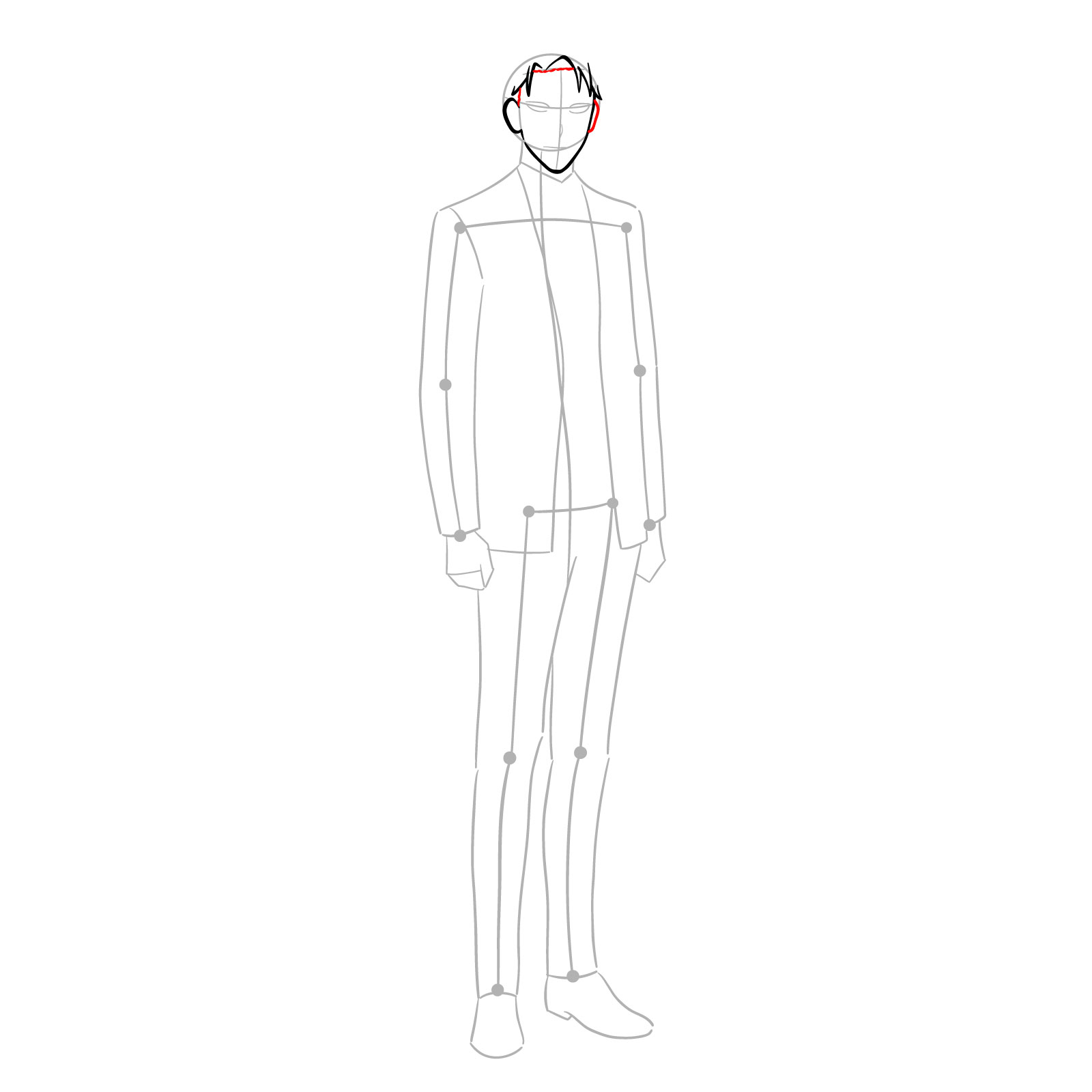 How to draw Loid Forger full body - step 06