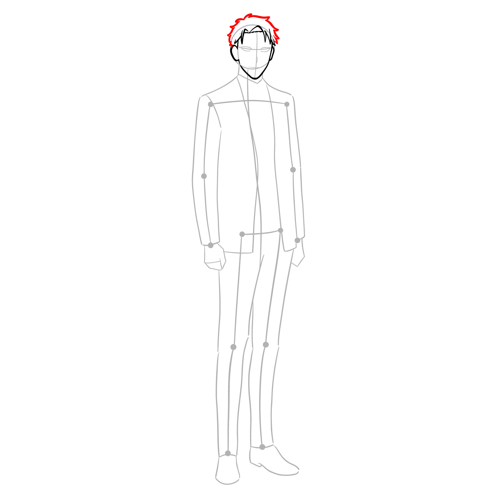 How to draw Loid Forger full body - step 07