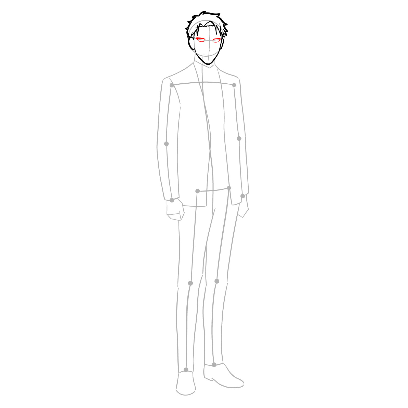 How to draw Loid Forger full body - step 08