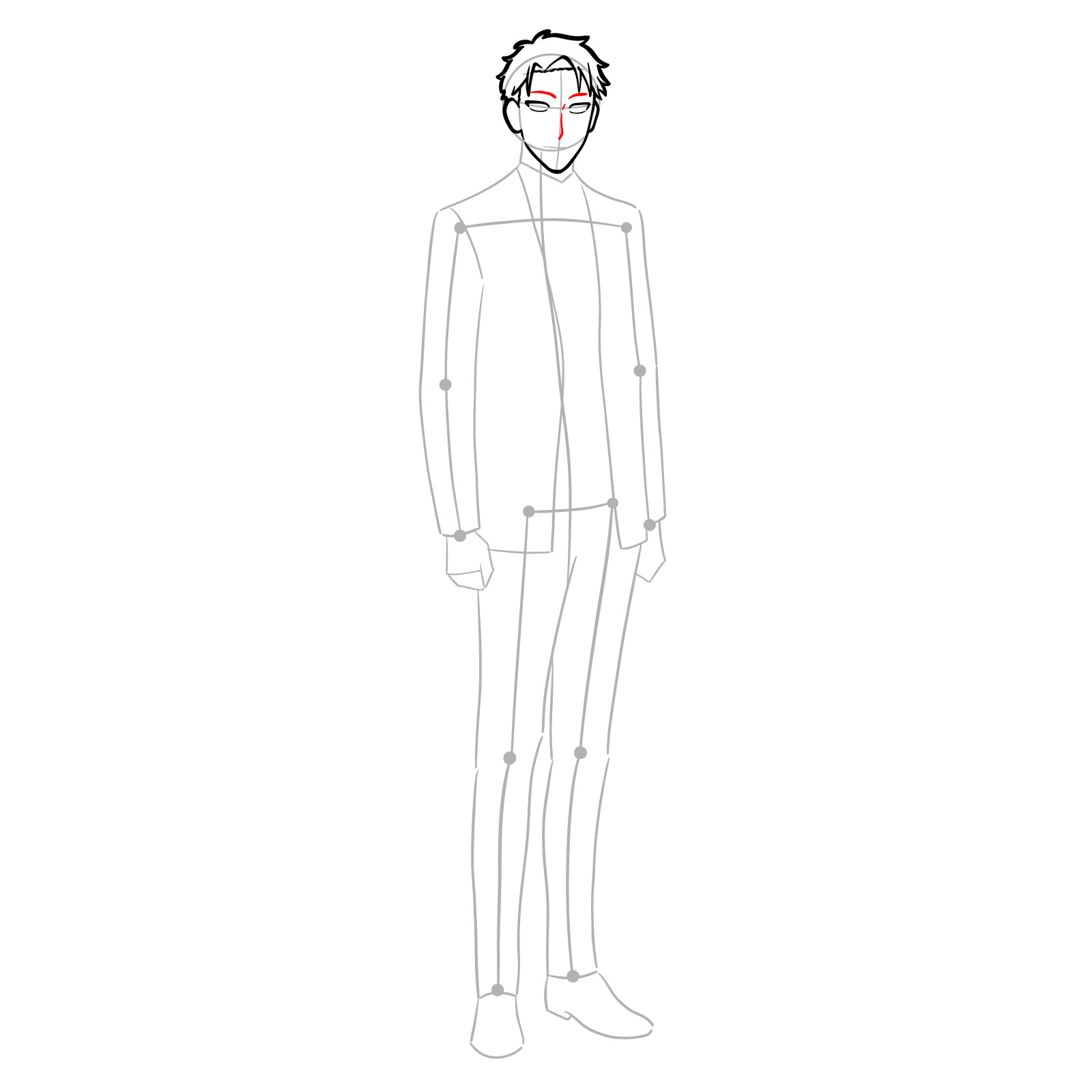 How to draw Loid Forger full body - step 09