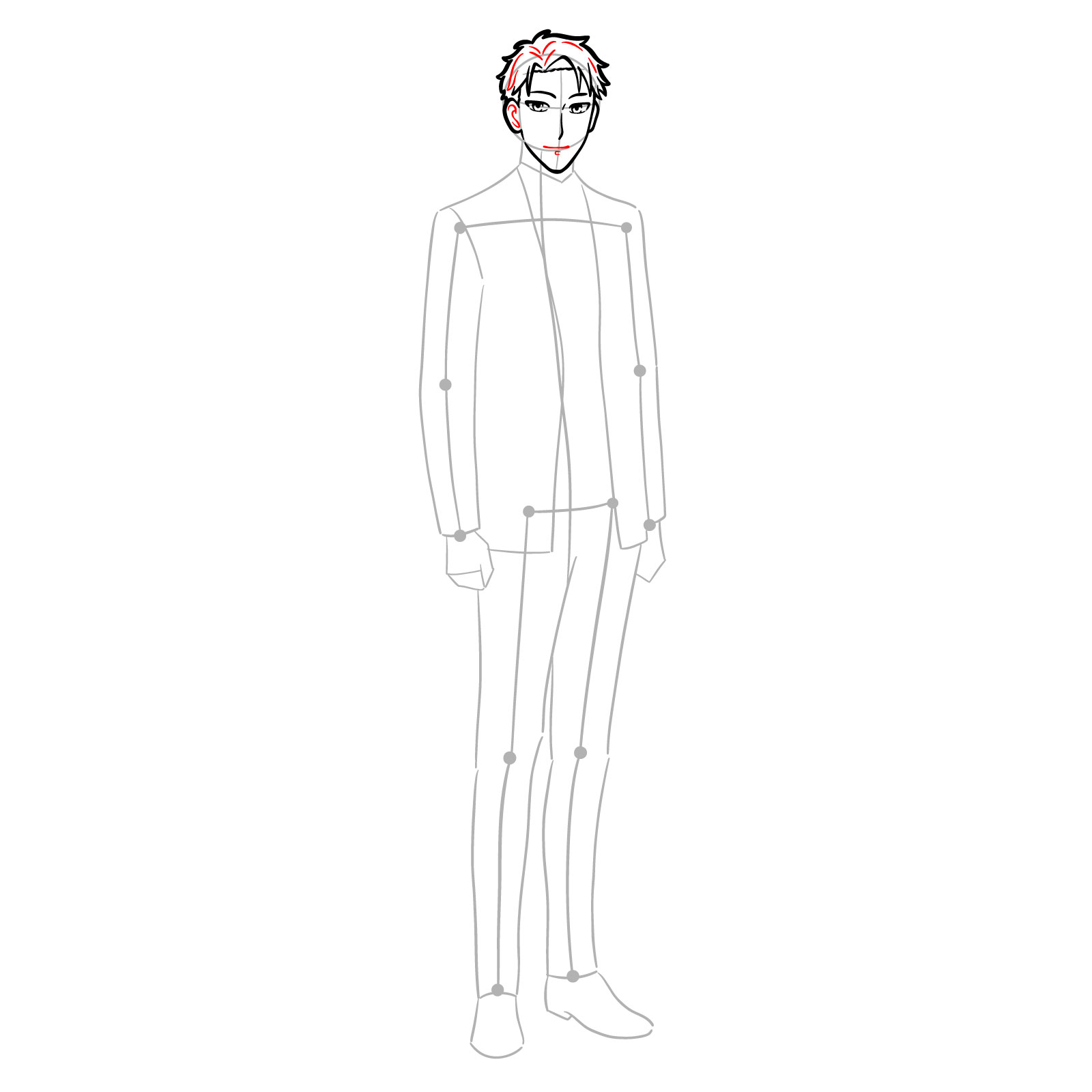 How to draw Loid Forger full body - step 11