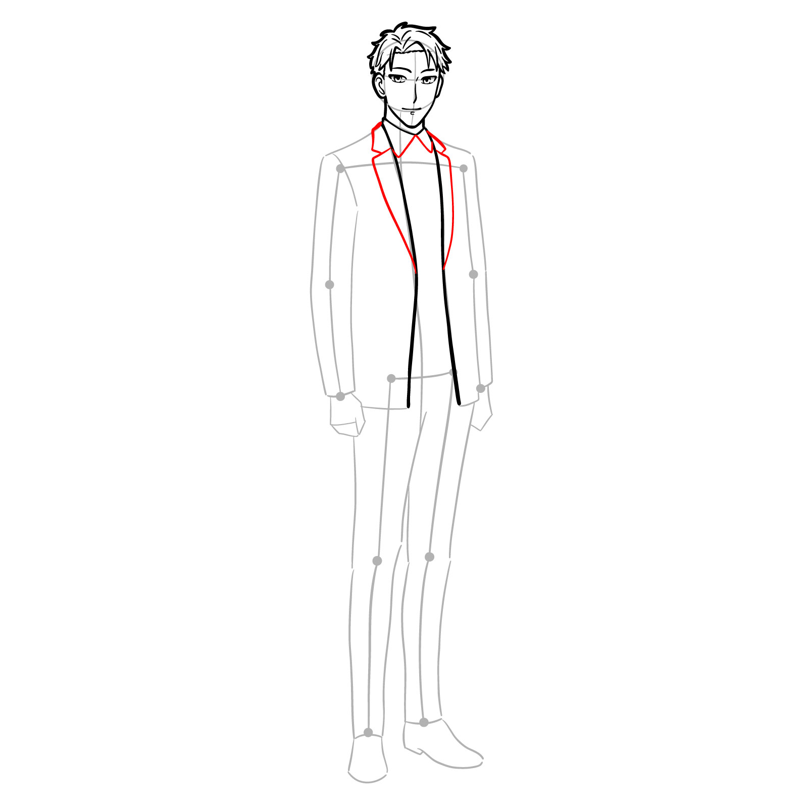 How to draw Loid Forger full body - step 14