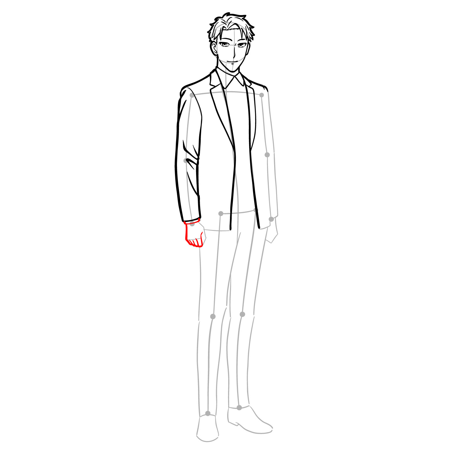 How to draw Loid Forger full body - step 18