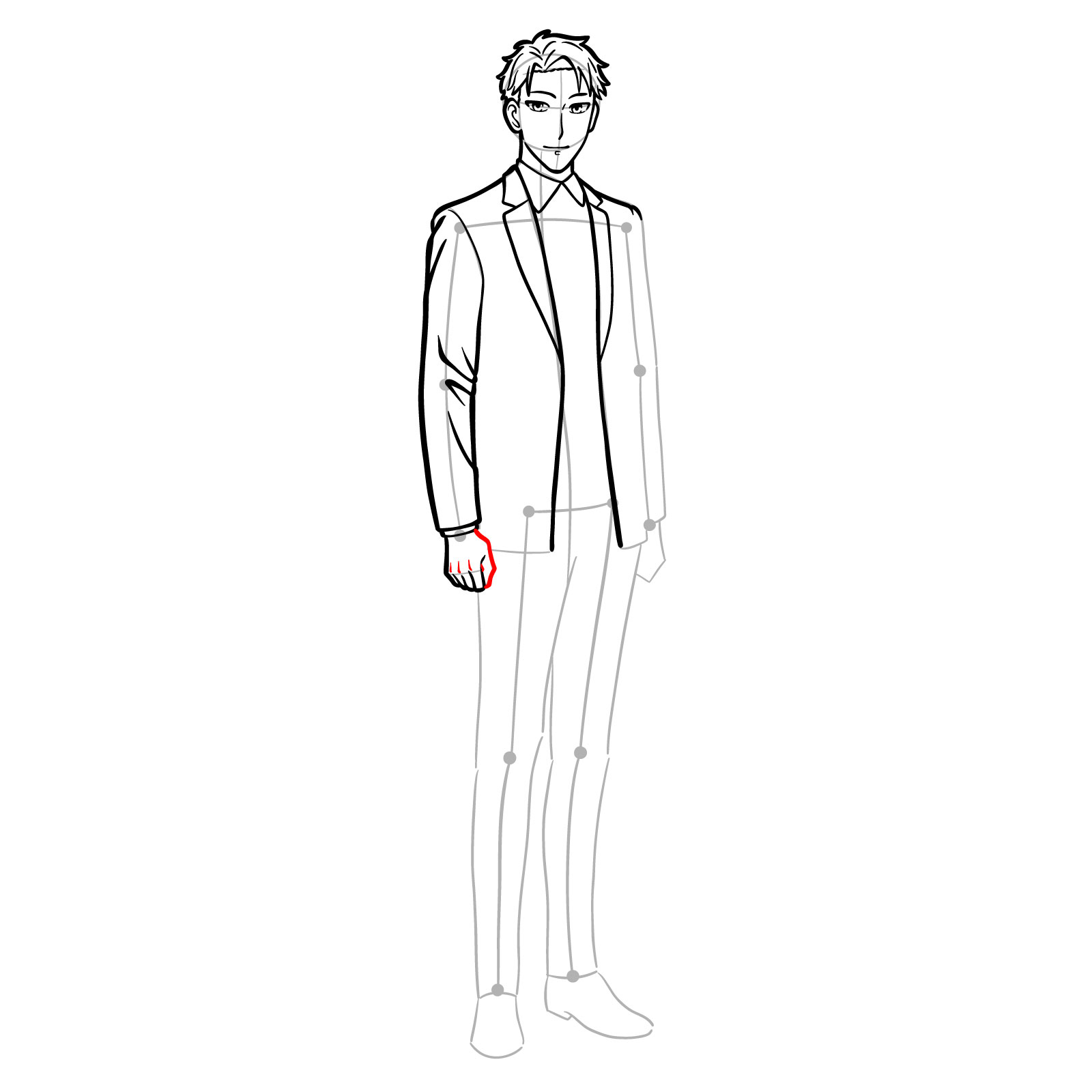How to draw Loid Forger full body - step 19