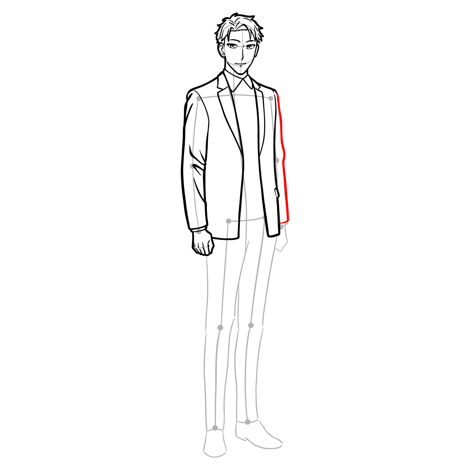 How to draw Loid Forger full body - step 21