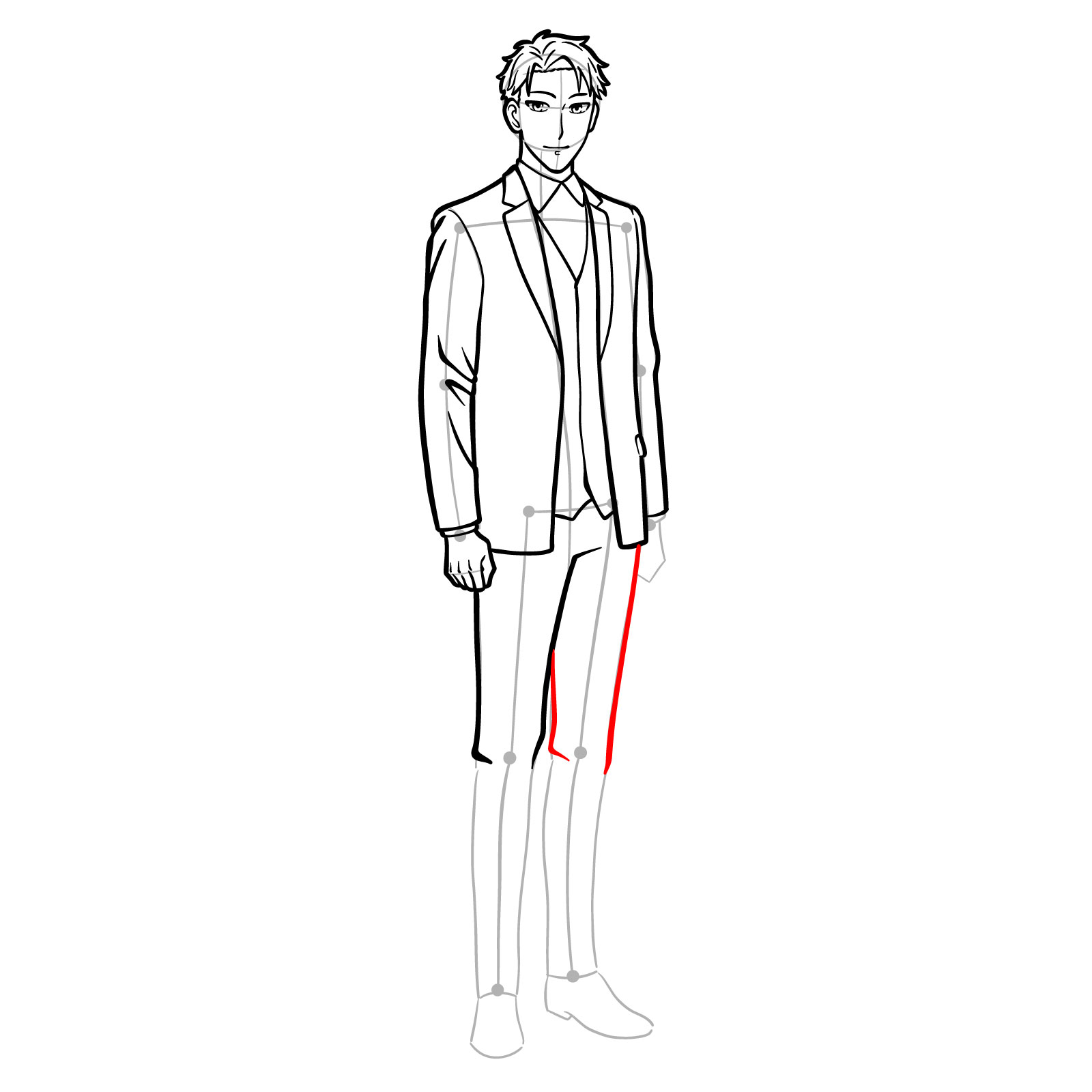 How to draw Loid Forger full body - step 24