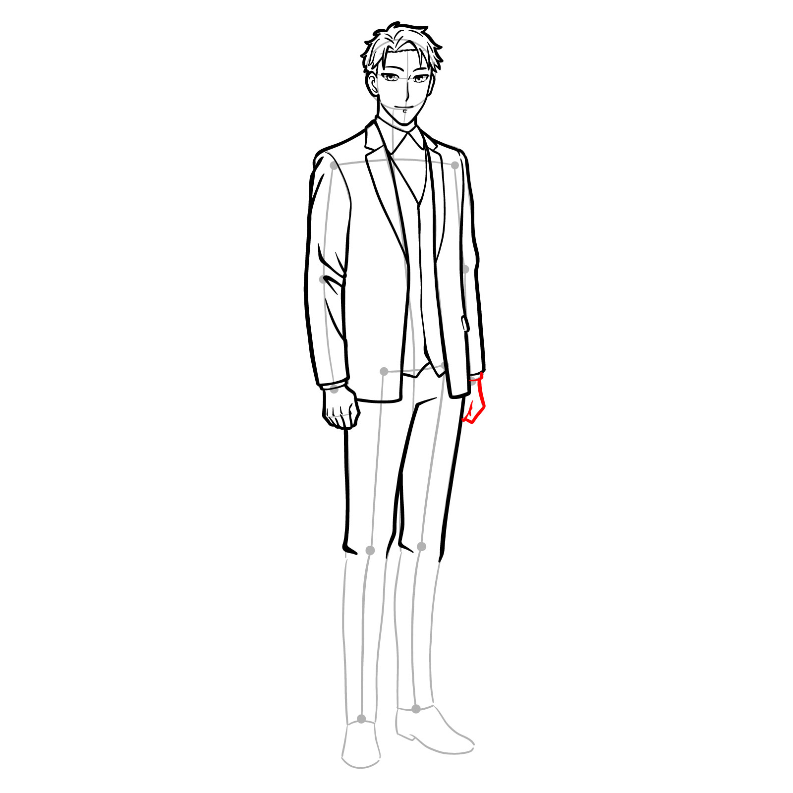 How to draw Loid Forger full body - step 25