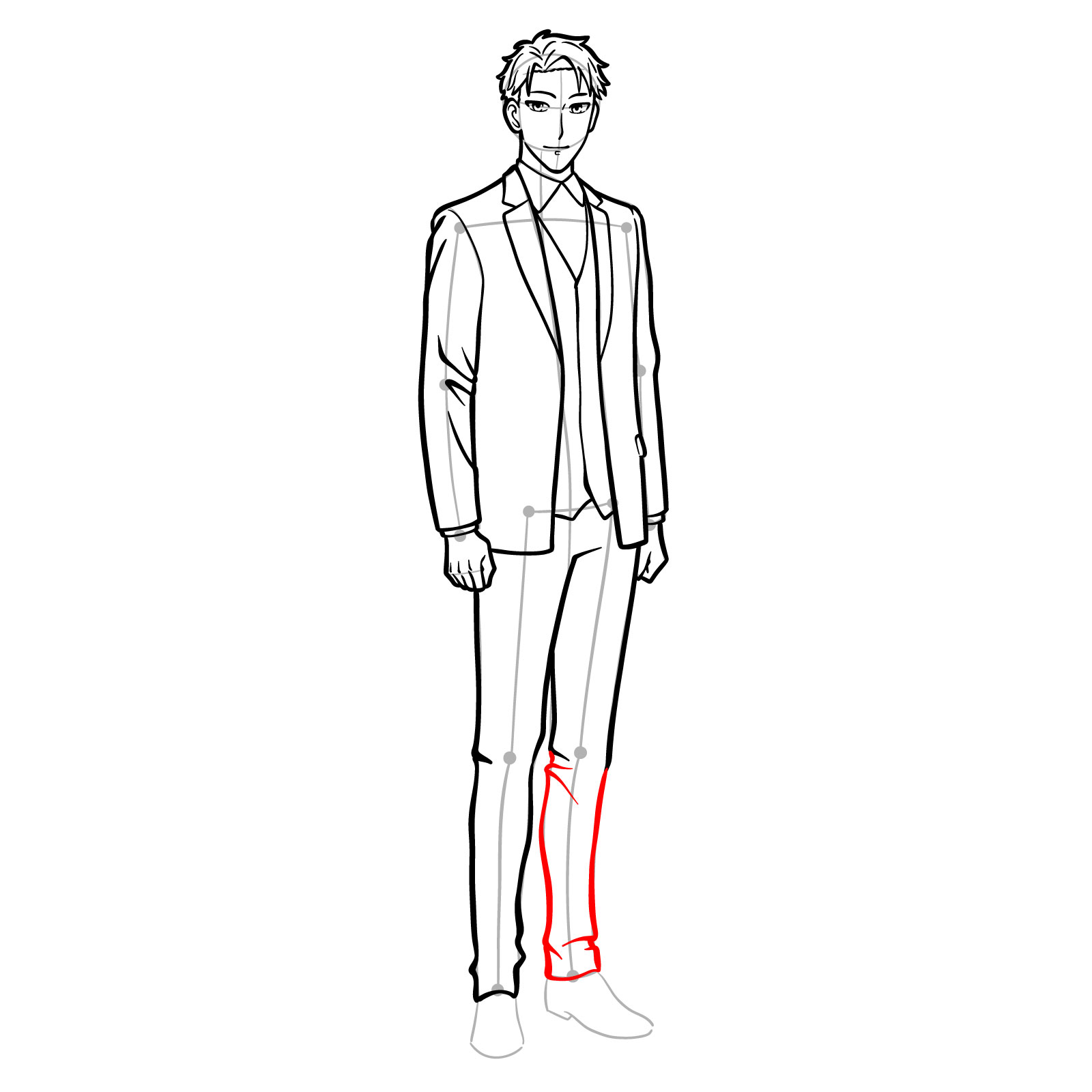 How to draw Loid Forger full body - step 27
