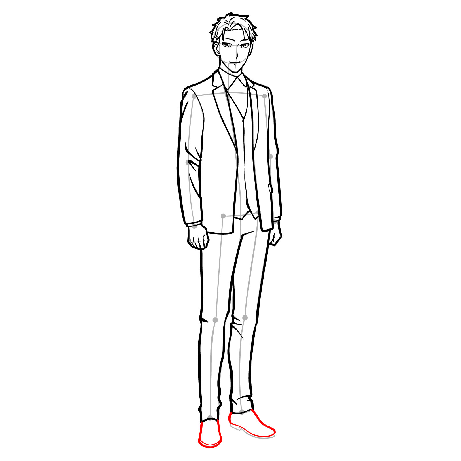 How to draw Loid Forger full body - step 28