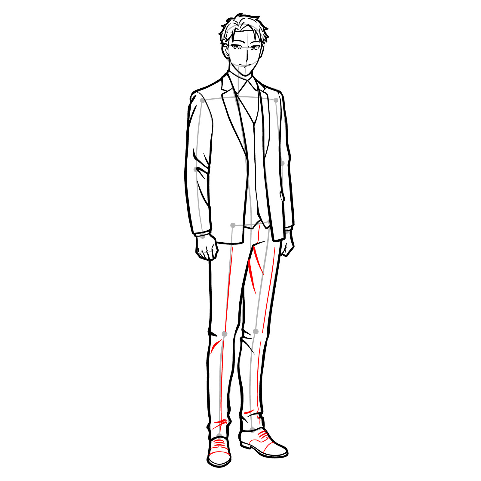 How to draw Loid Forger full body - step 30