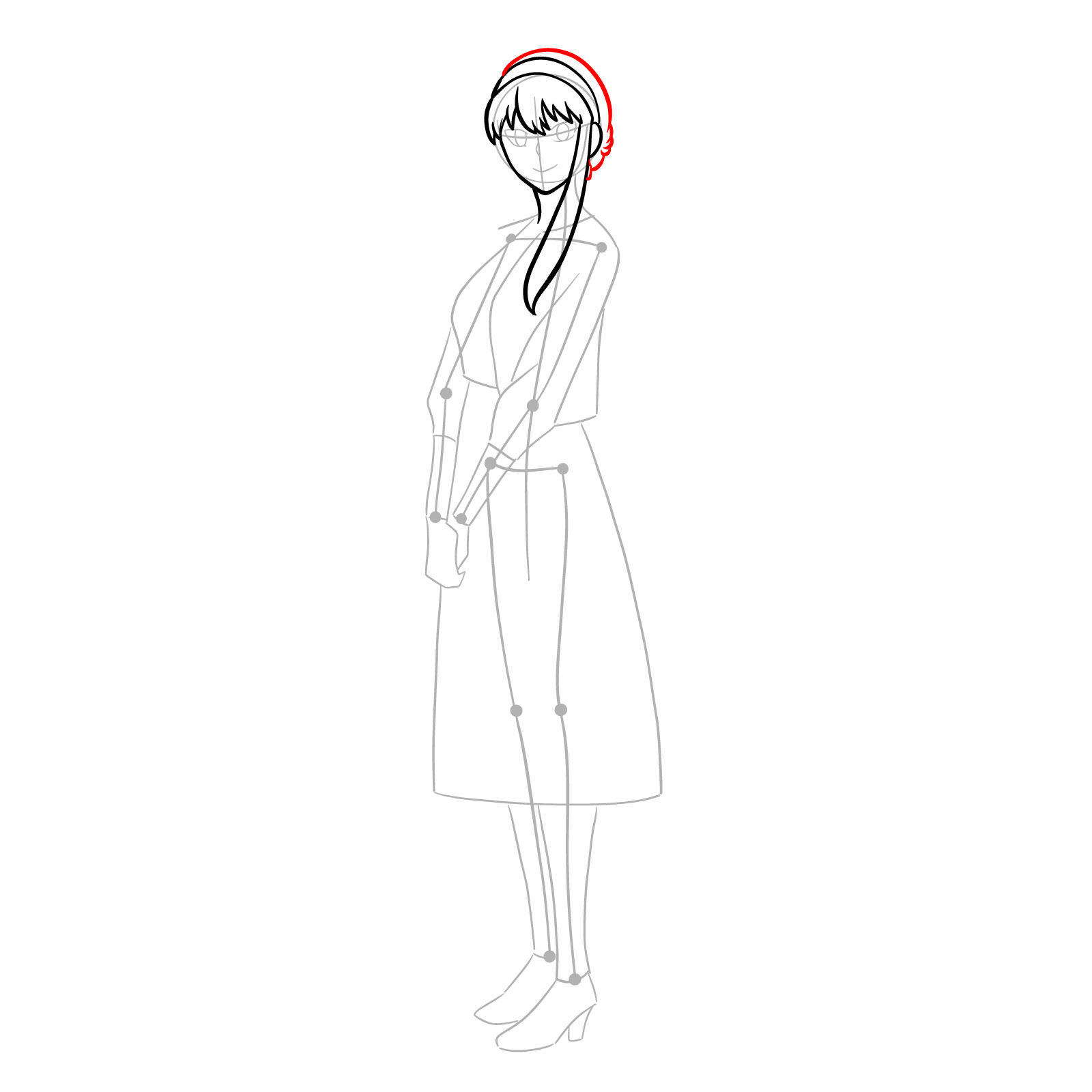 How to draw Yor Forger in her casual clothes - step 07