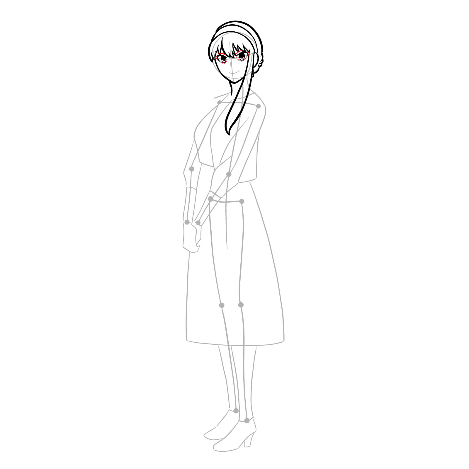 How to draw Yor Forger in her casual clothes - step 11