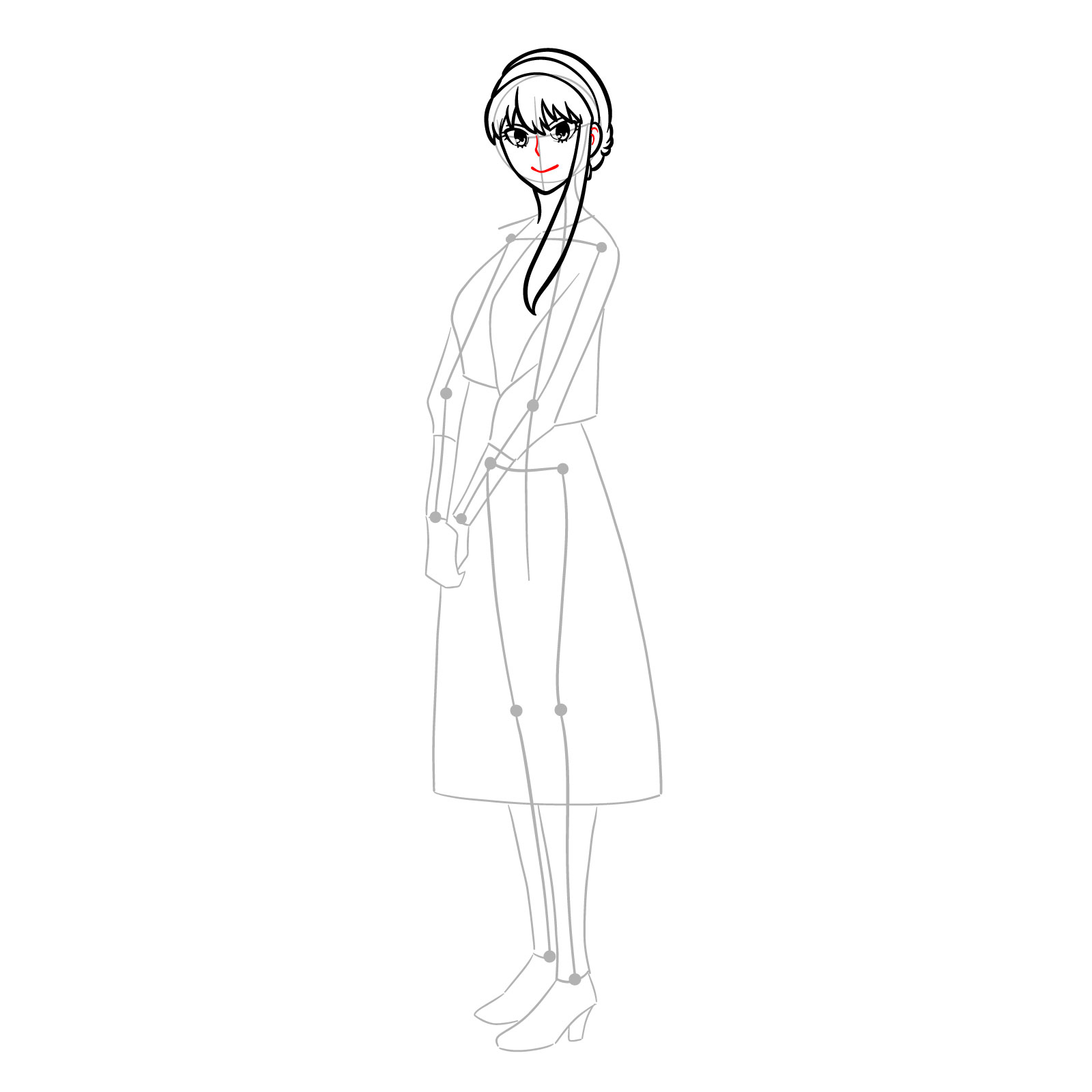 How to draw Yor Forger in her casual clothes - step 12