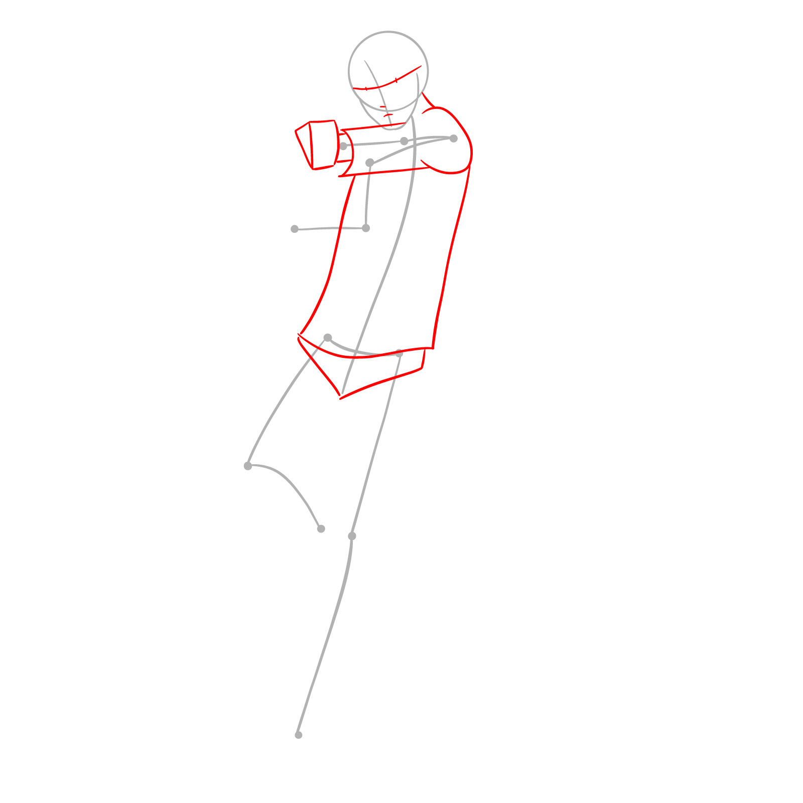 How to draw Loid Forger in his spy suit with a gun - step 02