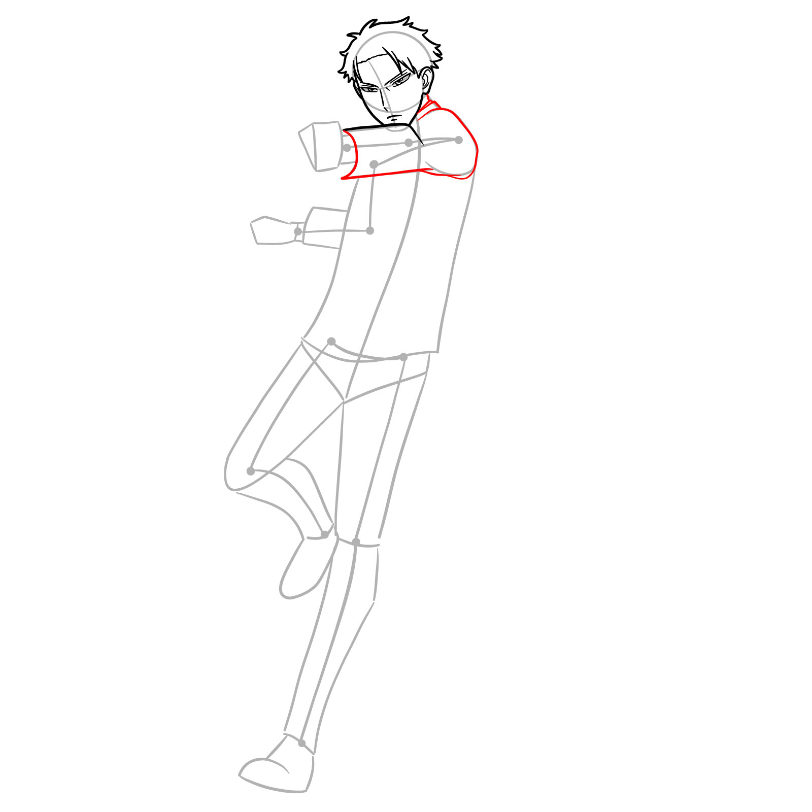 How to draw Loid Forger in his spy suit with a gun - step 10