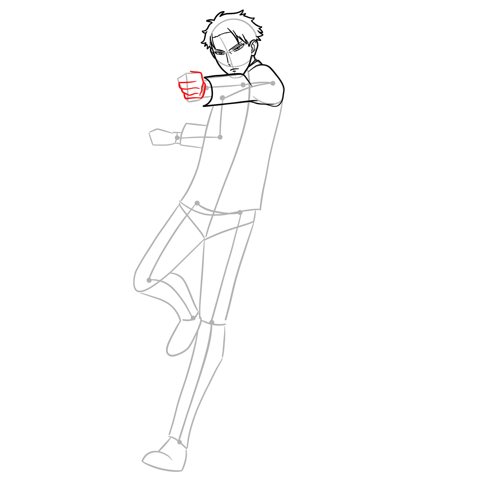 How to draw Loid Forger in his spy suit with a gun - step 11