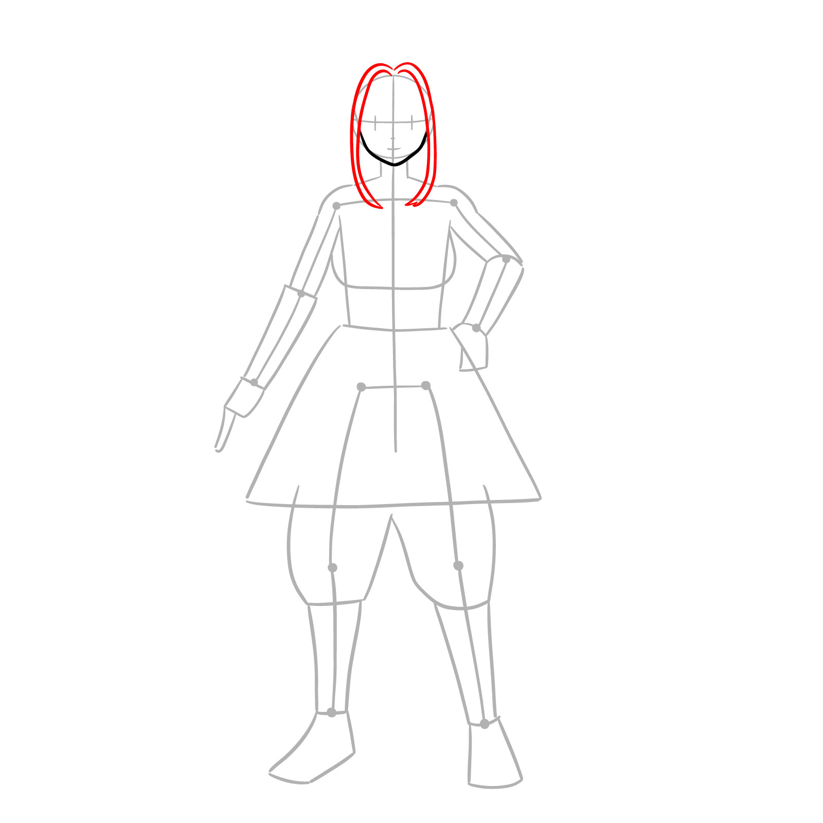 How to draw Beatrix Amerhauser full body from Zom 100 - step 05