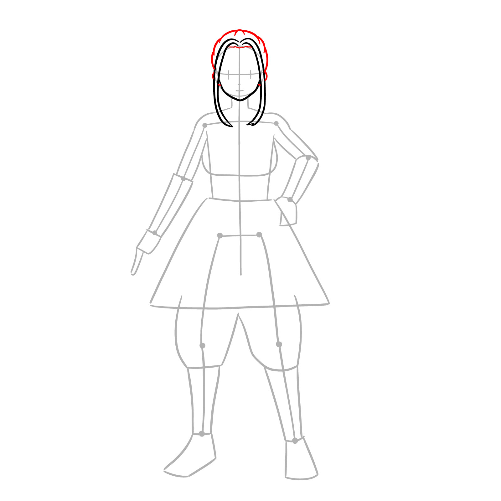 How to draw Beatrix Amerhauser full body from Zom 100 - step 06