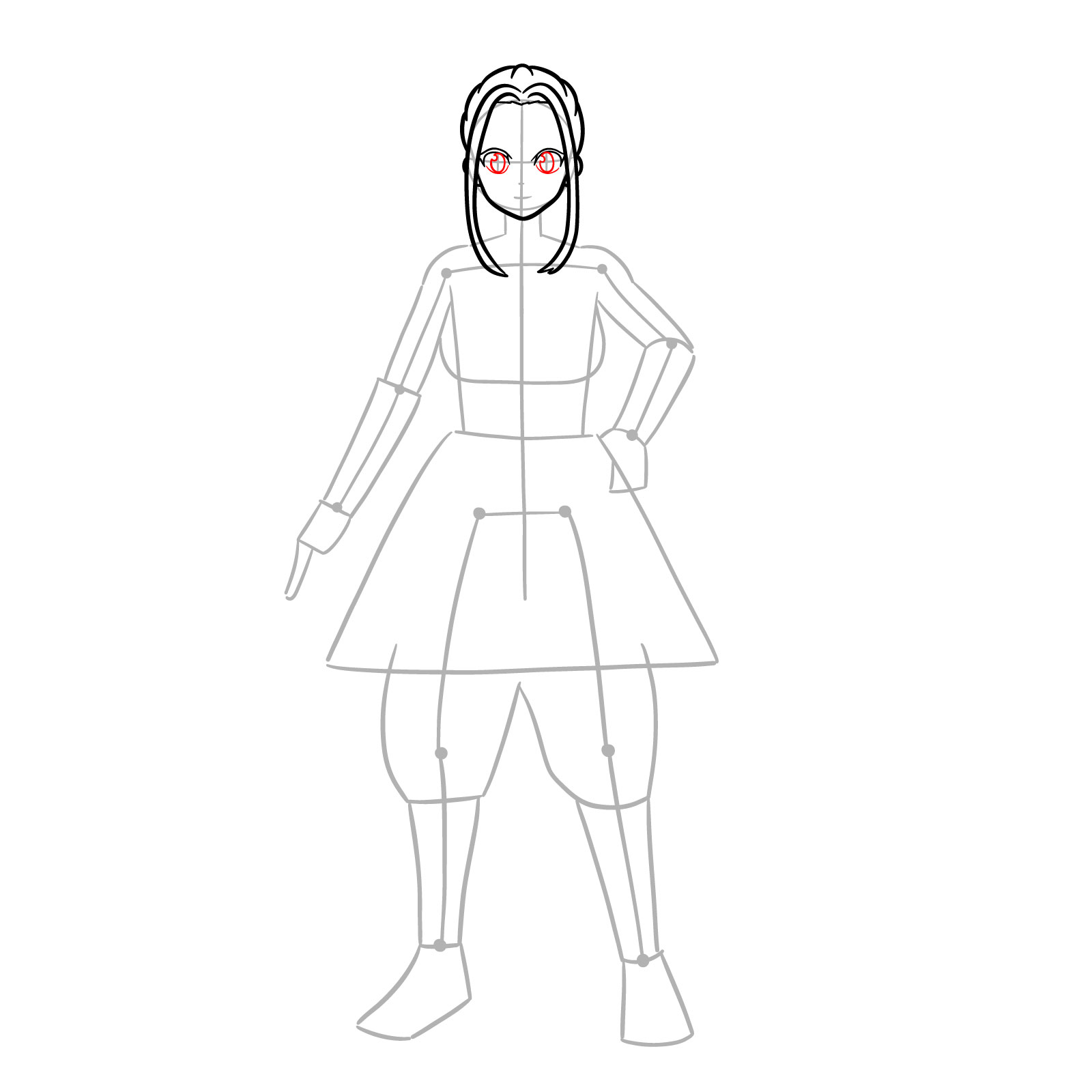 How to draw Beatrix Amerhauser full body from Zom 100 - step 08