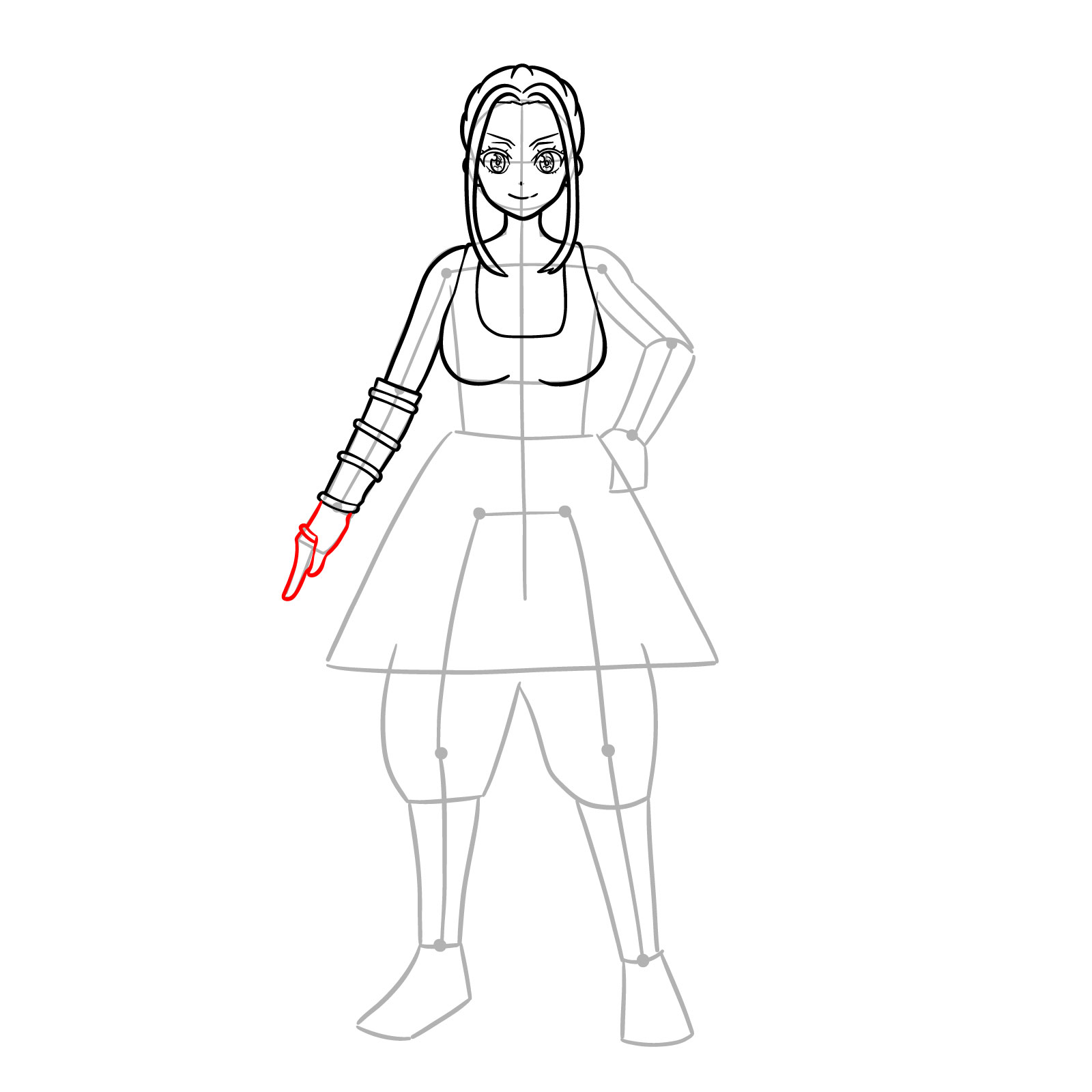How to draw Beatrix Amerhauser full body from Zom 100 - step 15