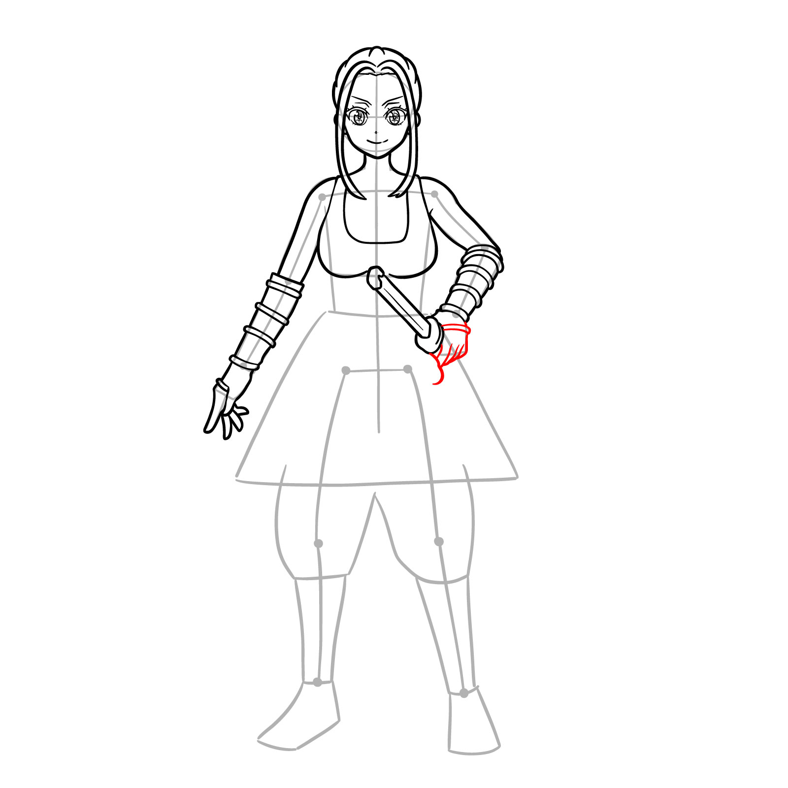 How to draw Beatrix Amerhauser full body from Zom 100 - step 20