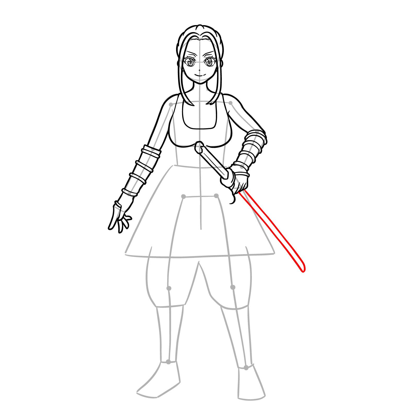 How to draw Beatrix Amerhauser full body from Zom 100 - step 21