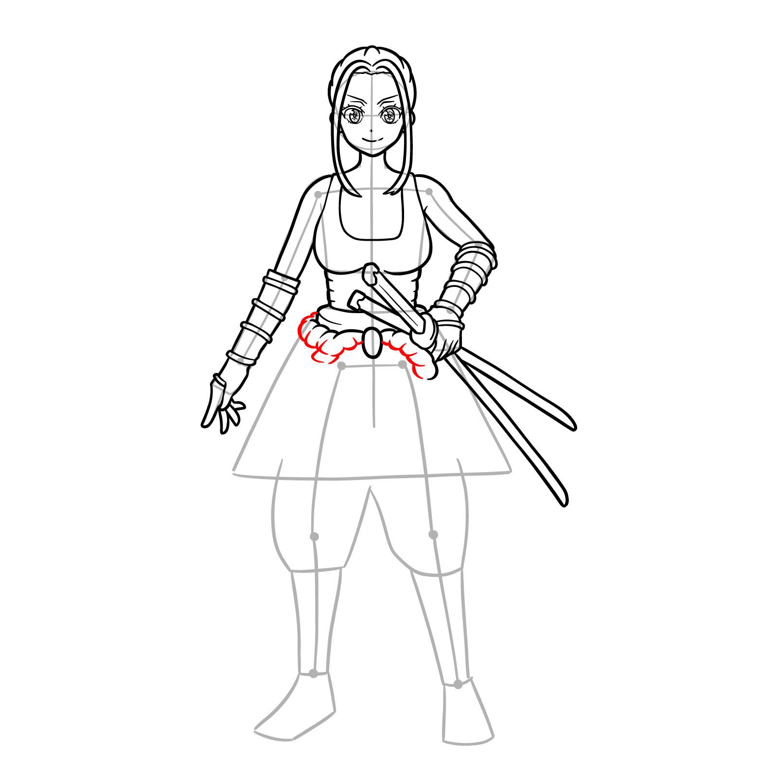 How to draw Beatrix Amerhauser full body from Zom 100 - step 25