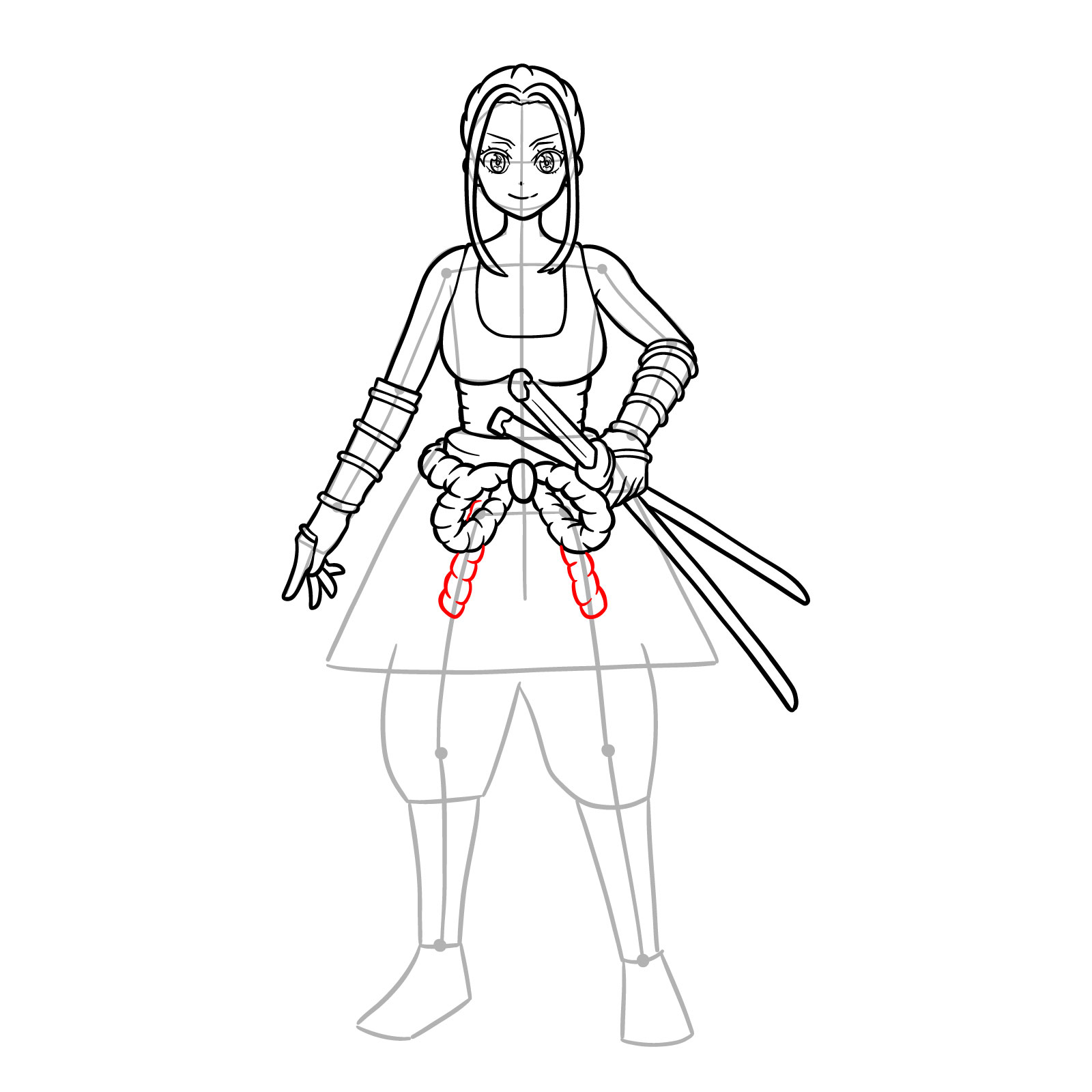 How to draw Beatrix Amerhauser full body from Zom 100 - step 27