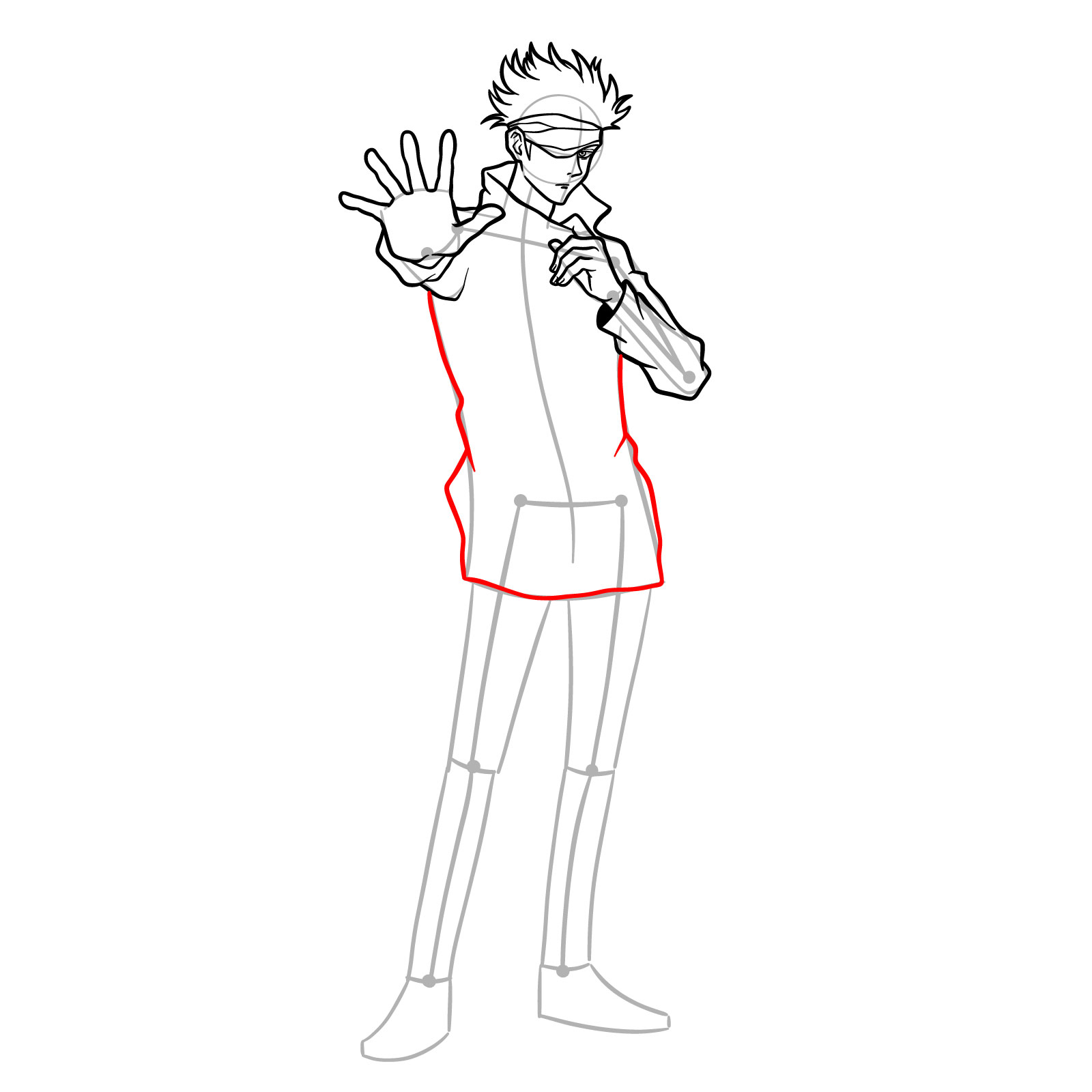 How to draw Satoru Gojo - step 19