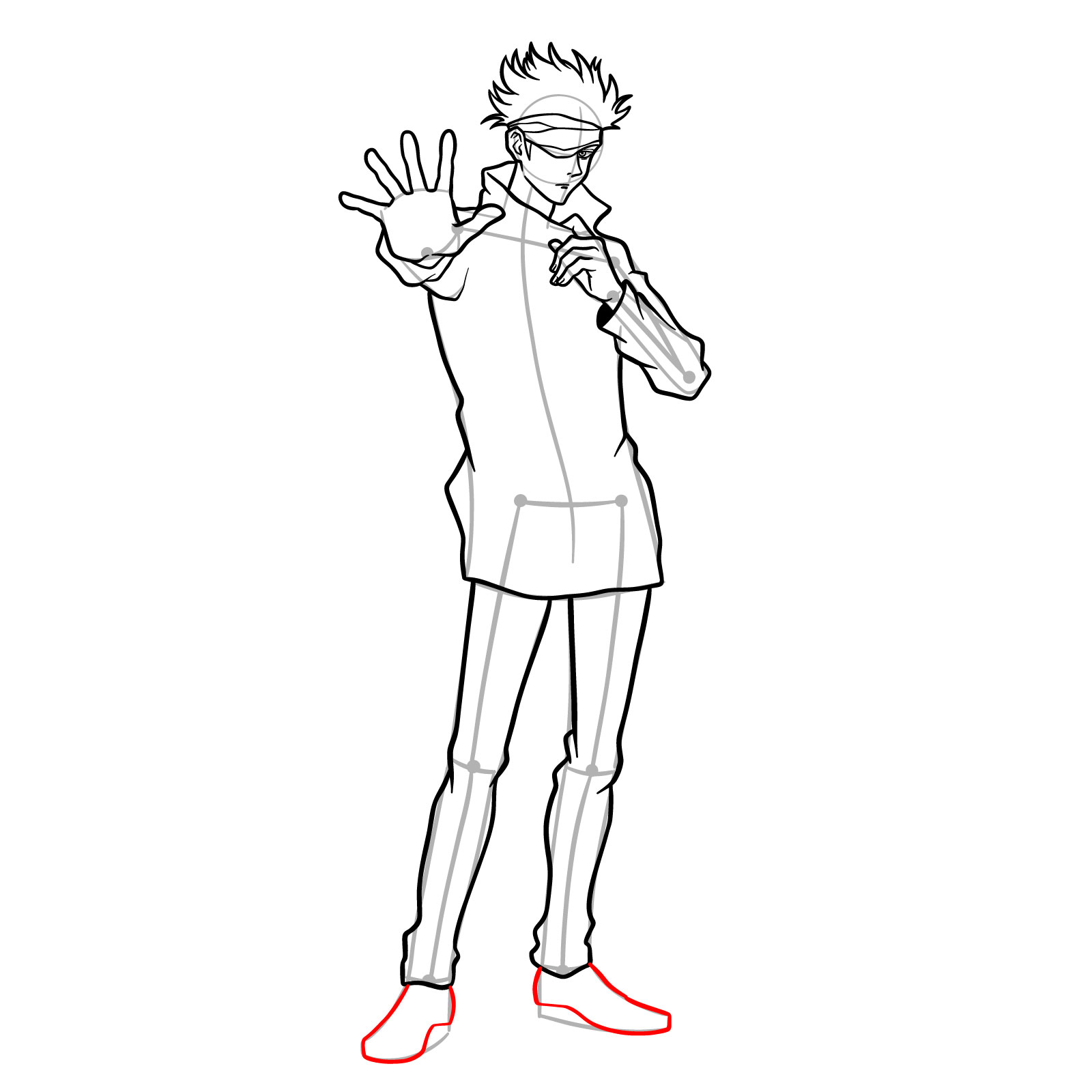 How to draw Satoru Gojo - step 22