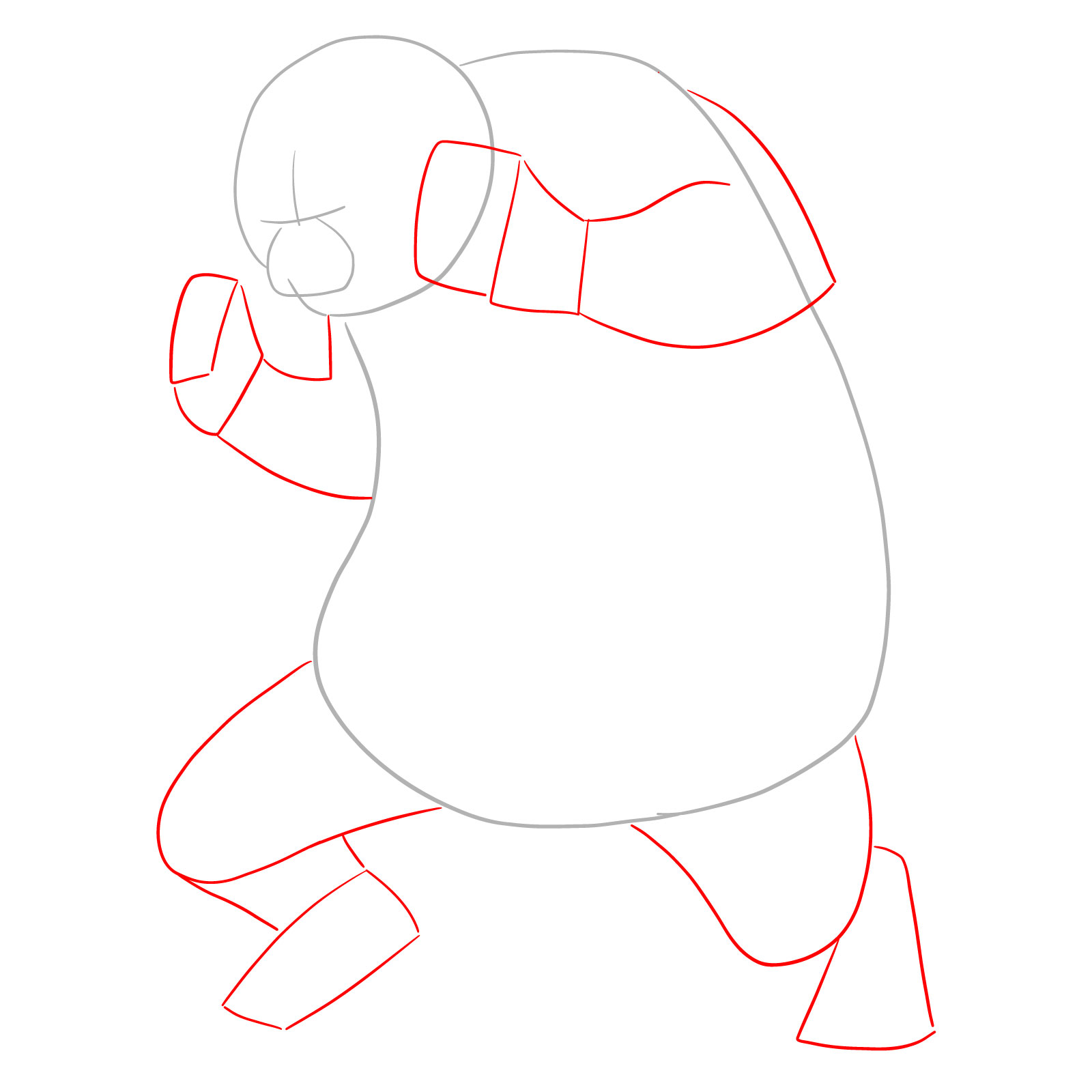 How to draw Panda from Jujutsu Kaisen - step 02