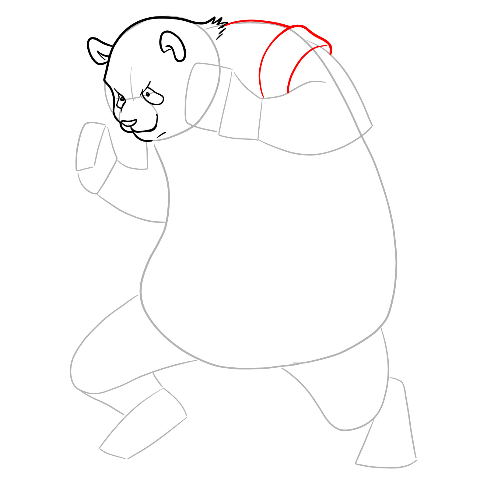 How to draw Panda from Jujutsu Kaisen - step 07
