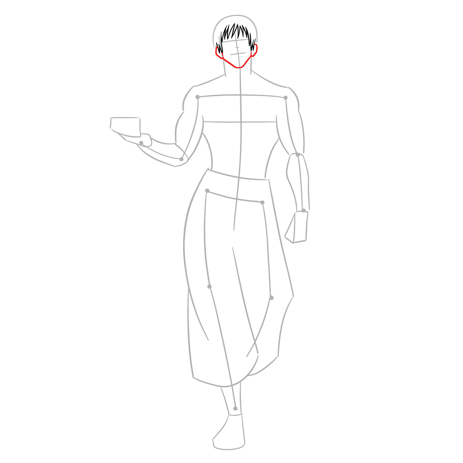 Learn How to Draw Toji Fushiguro in His Full Form - step 04